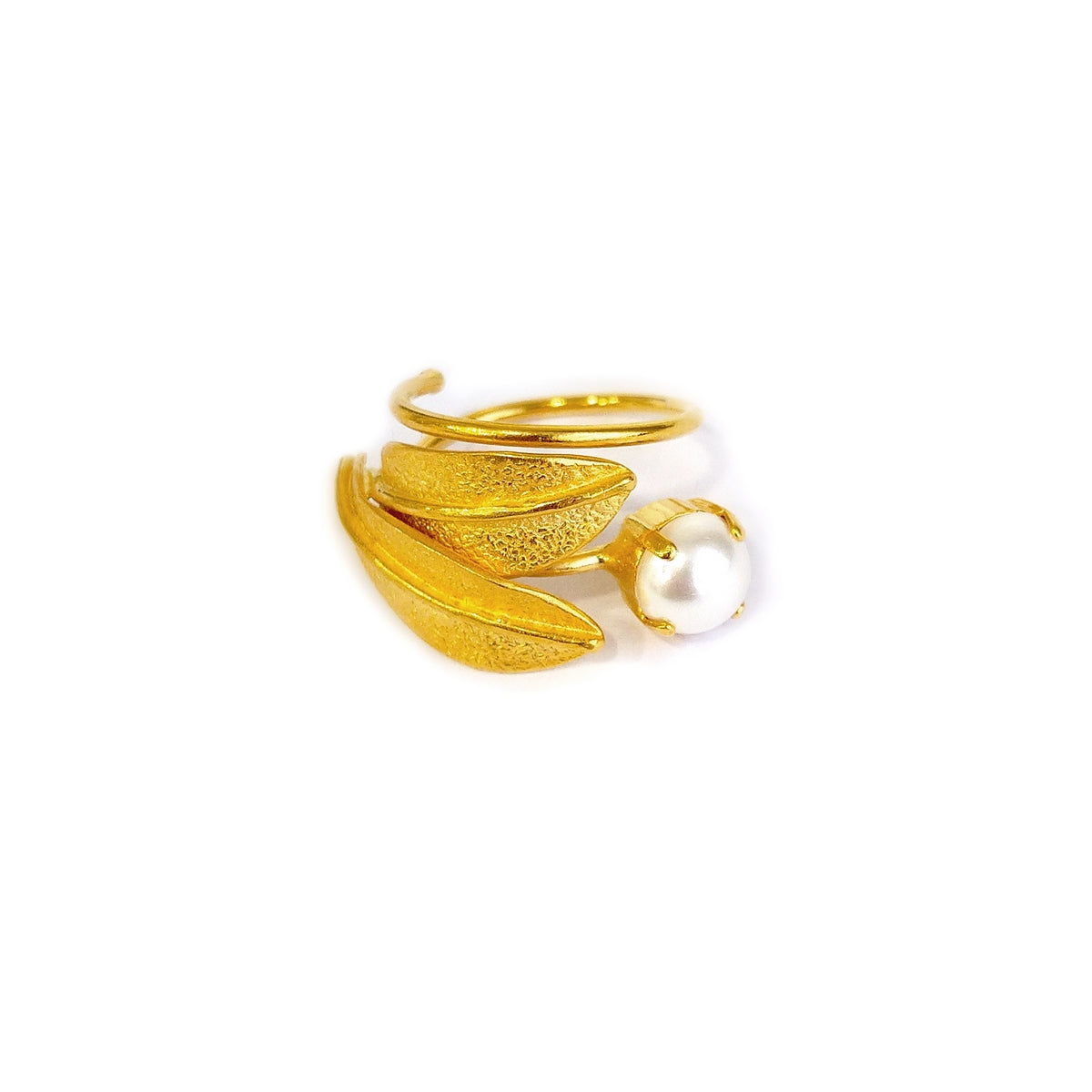 Olive leaf Jewel Gold Ring