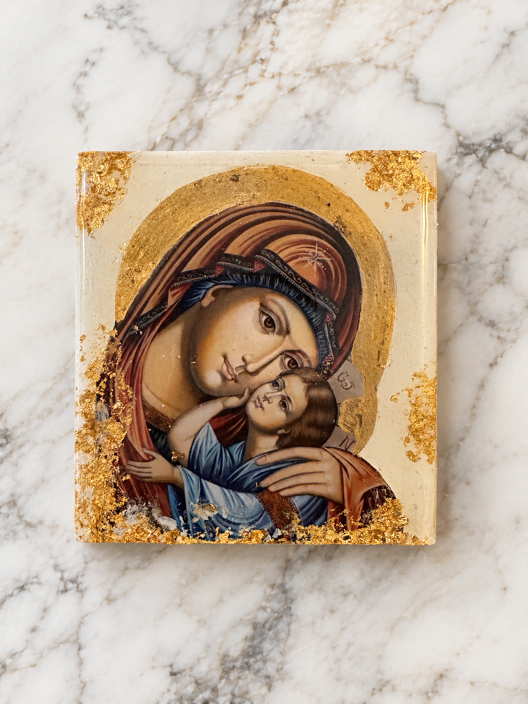 Standing Eikon Mother Mary & Jesus