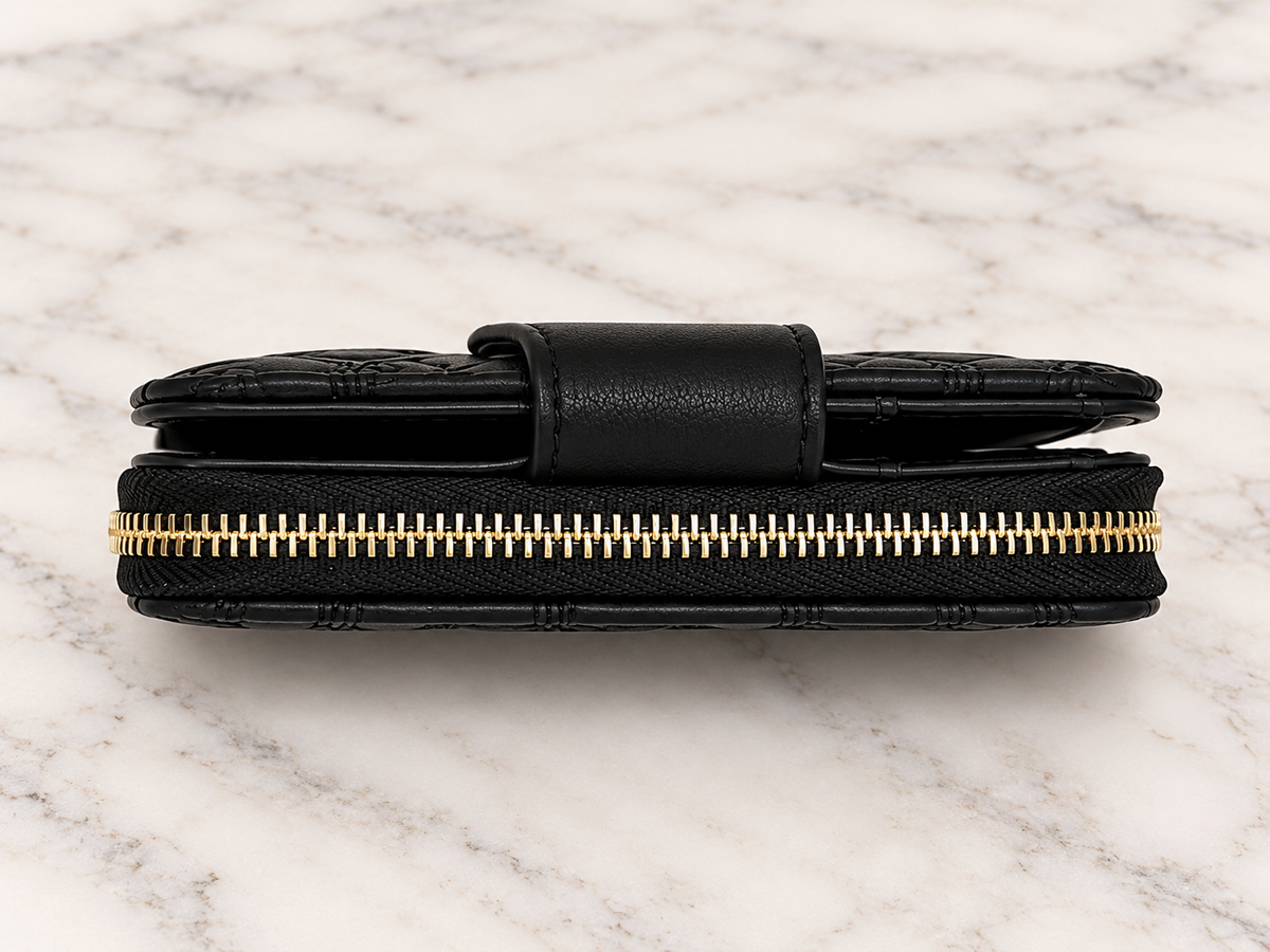 Black Greek Key Embossed Wallet