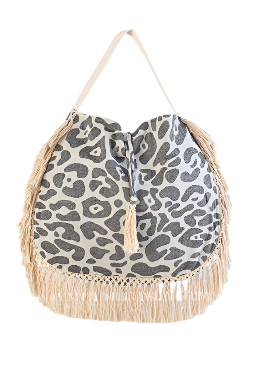 Leopard Fringe Bag