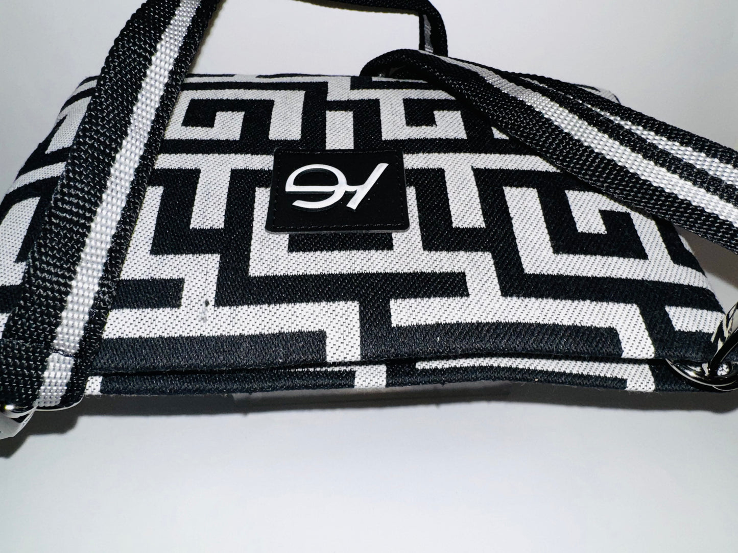 Selene Noir Crossbody Handbag Greek Key Ari Giorgio