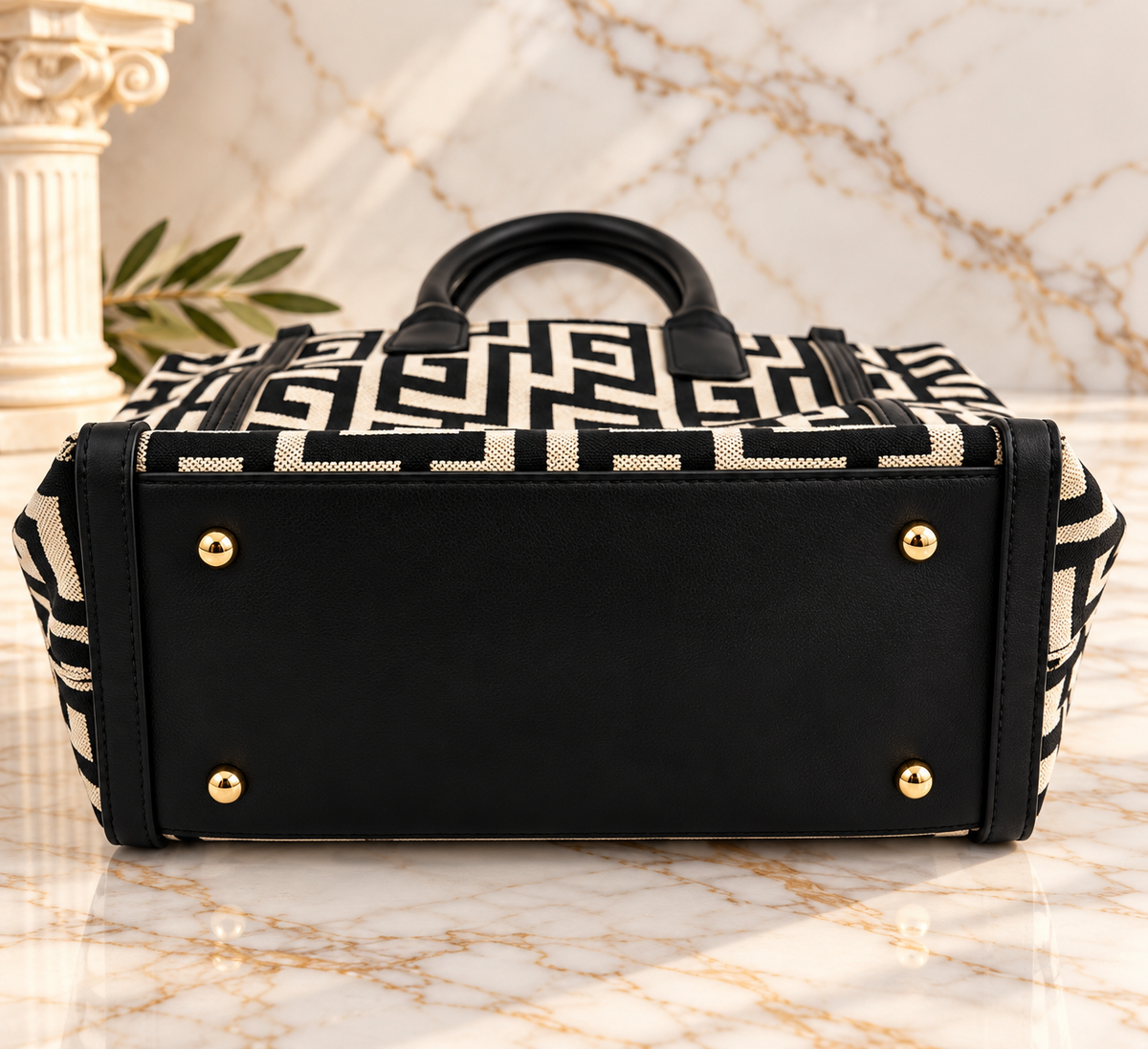 Athena Greek Key Tote / Cross body Bag – Made in Greece - Ari Giorgio