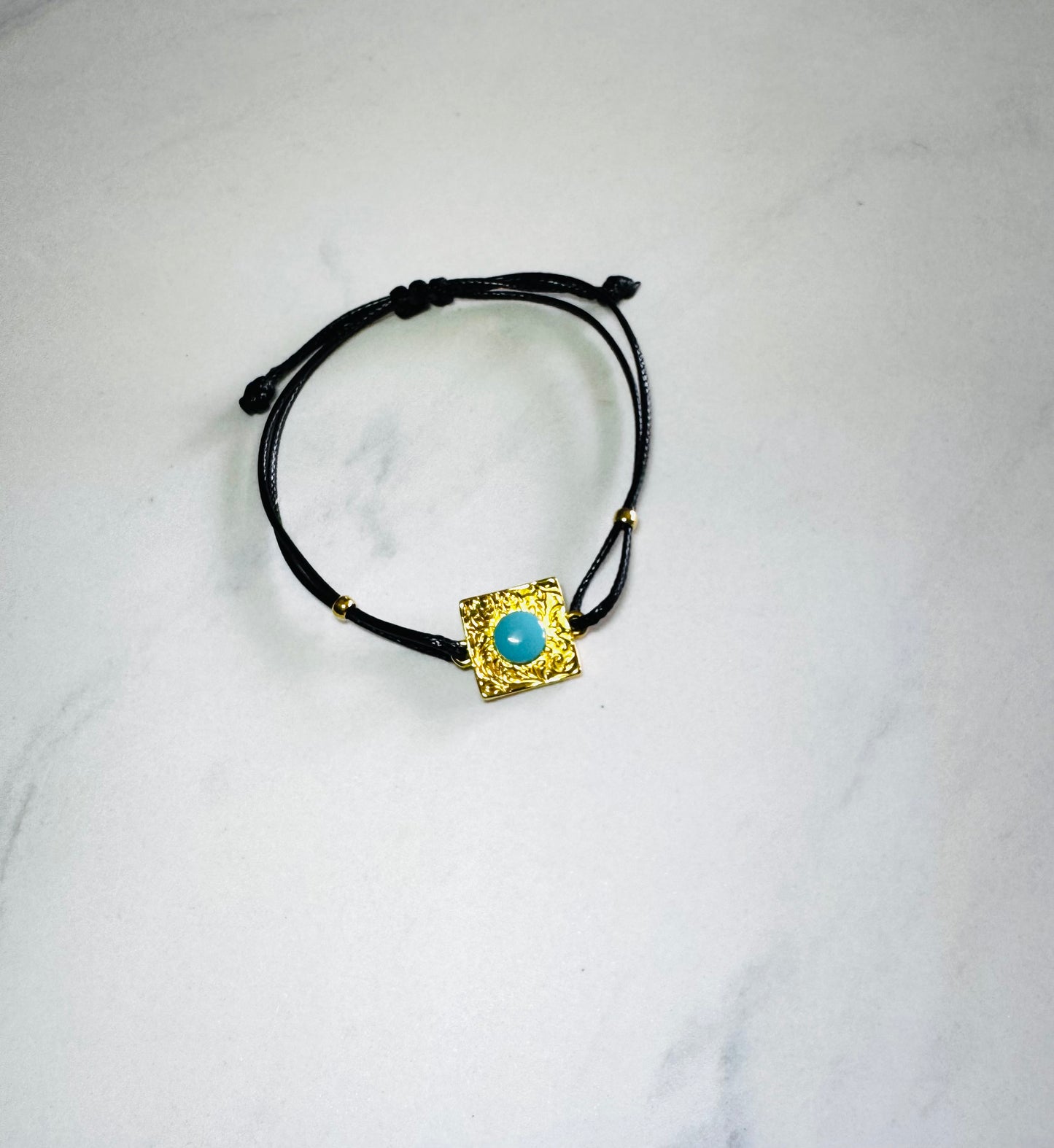 Gold & Blue Corded Bracelet