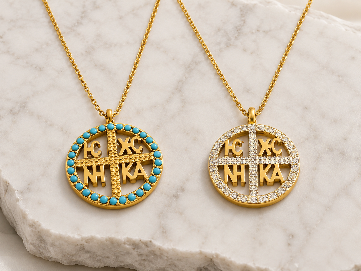 IC XC NIKA Crystal & Turquoise Necklaces