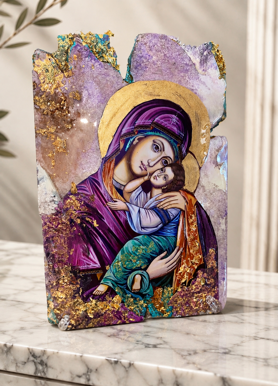 Mother Mary and Baby Jesus Eikon