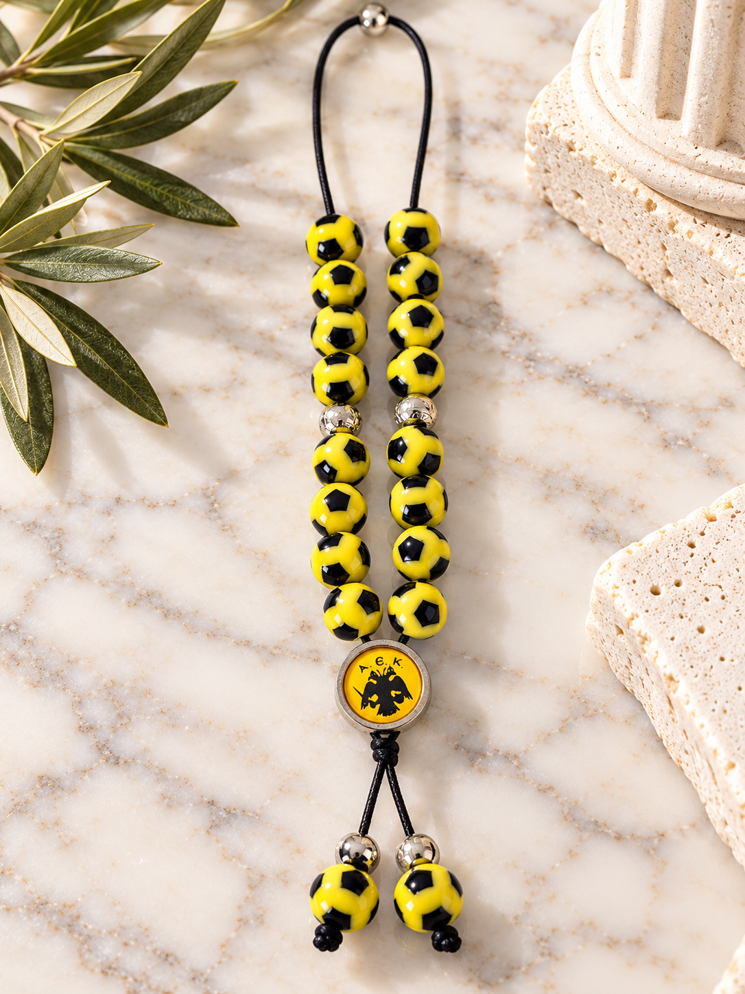 AEK Athens Football Komboloi – Handmade in Greece 🇬🇷