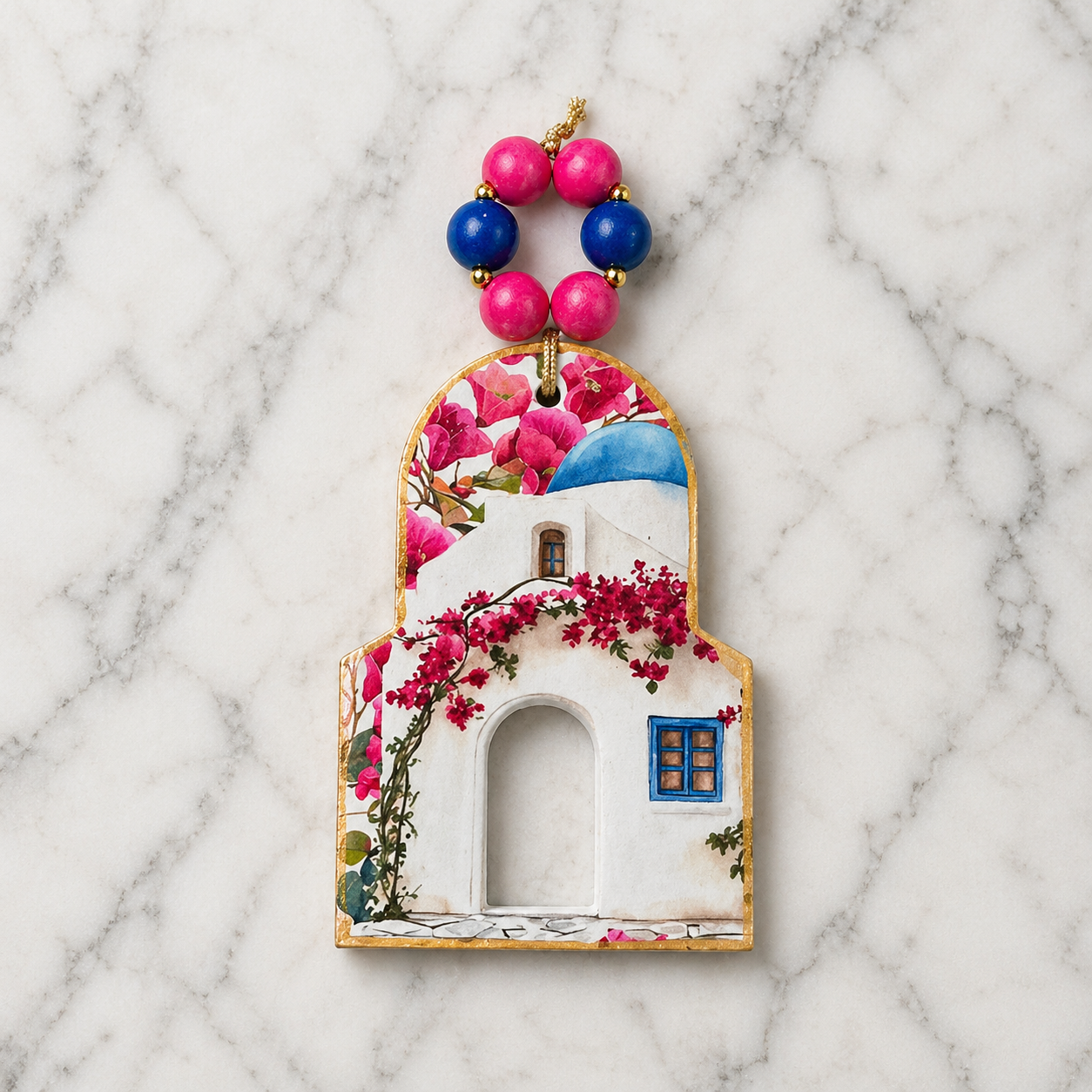 Aegean Church Bougainvillea Hanging Ornament / Decor