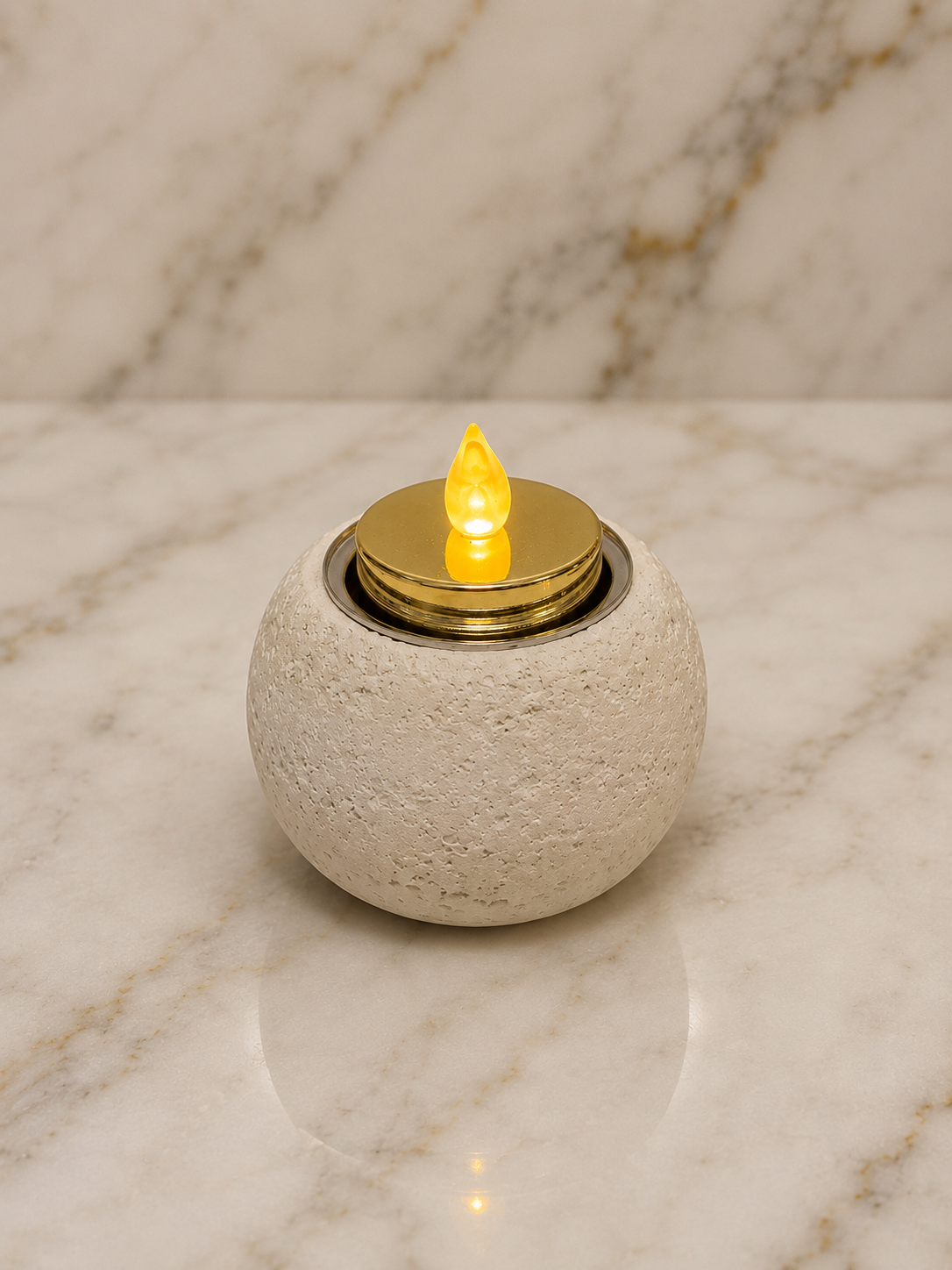 Round Stone Tea Light Holder / Incense Burner