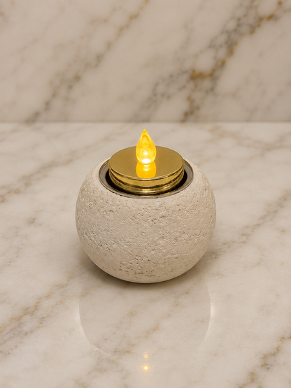 Round Stone Tea Light Holder / Incense Burner