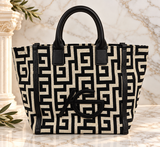 Athena Greek Key Tote / Cross body  Bag – Made in Greece - Ari Giorgio