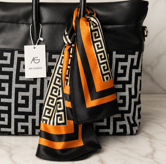 Greek Key Silk Scarf