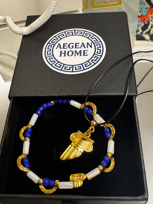 Column set necklace and bracelet