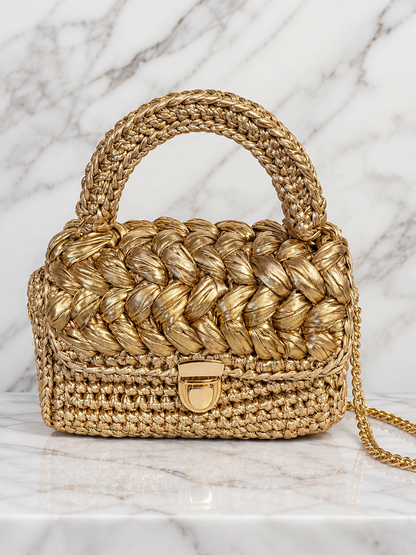 The NYX CHAMPAGNE GOLD Napa Handmade Handbag