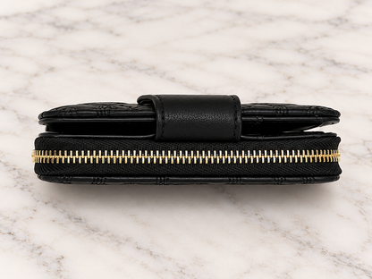 Black Greek Key Embossed Wallet
