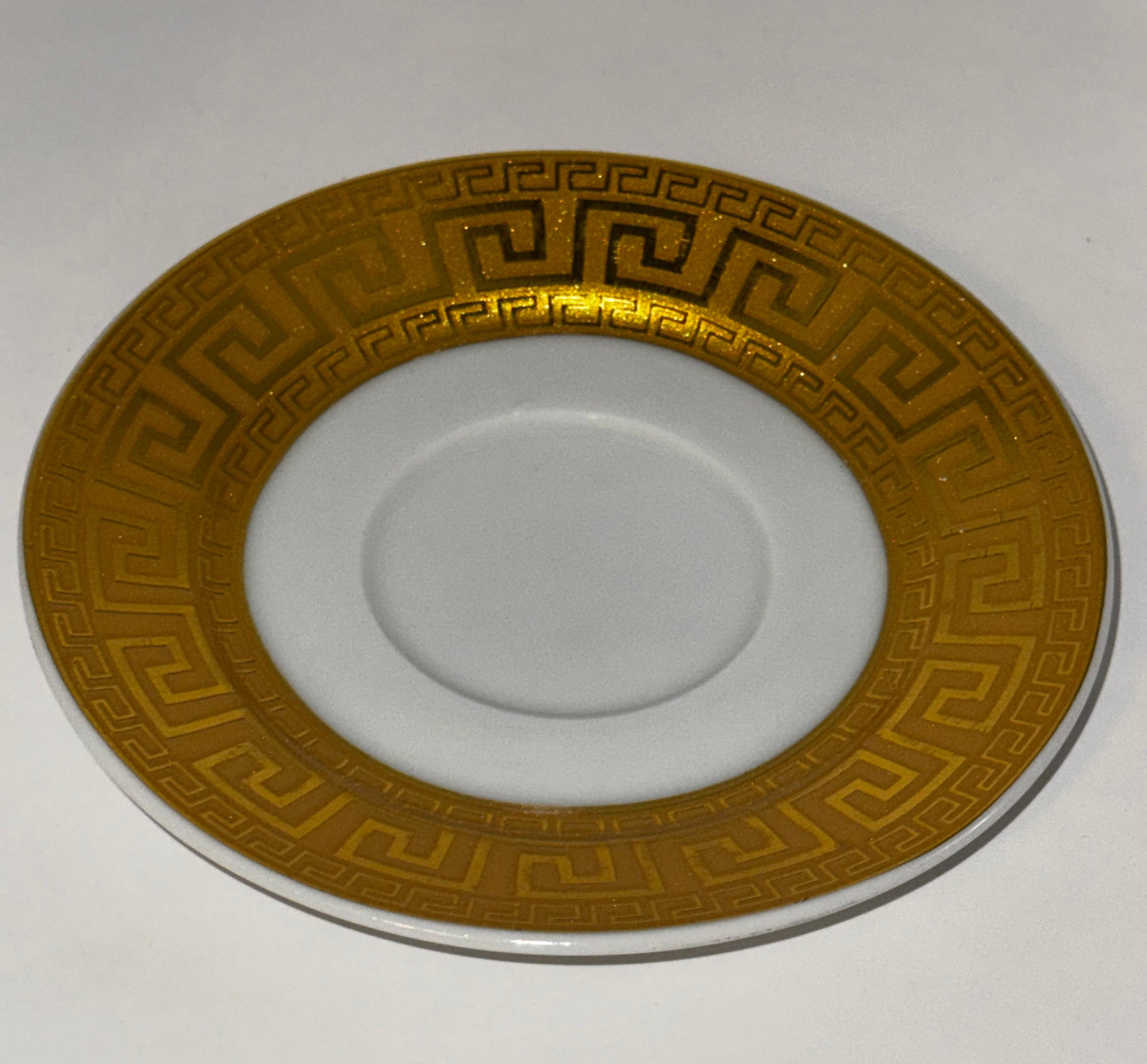 Gold Greek key tea/ coffee cup set