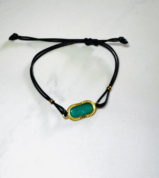 Green & Gold Corded Bracelet