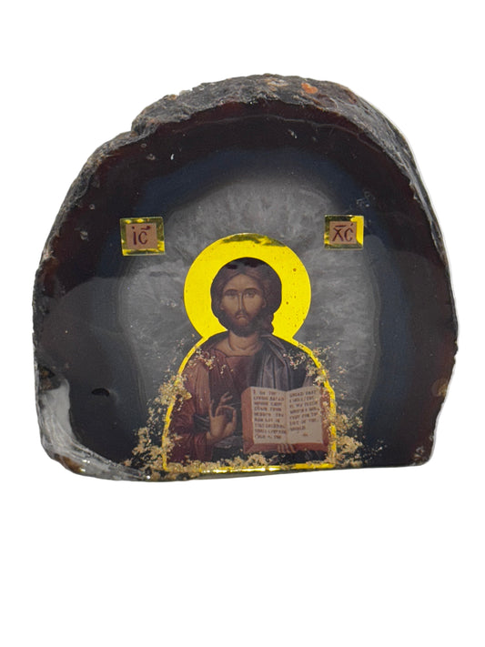 Solid Agate Stone Icon + Candle Holder