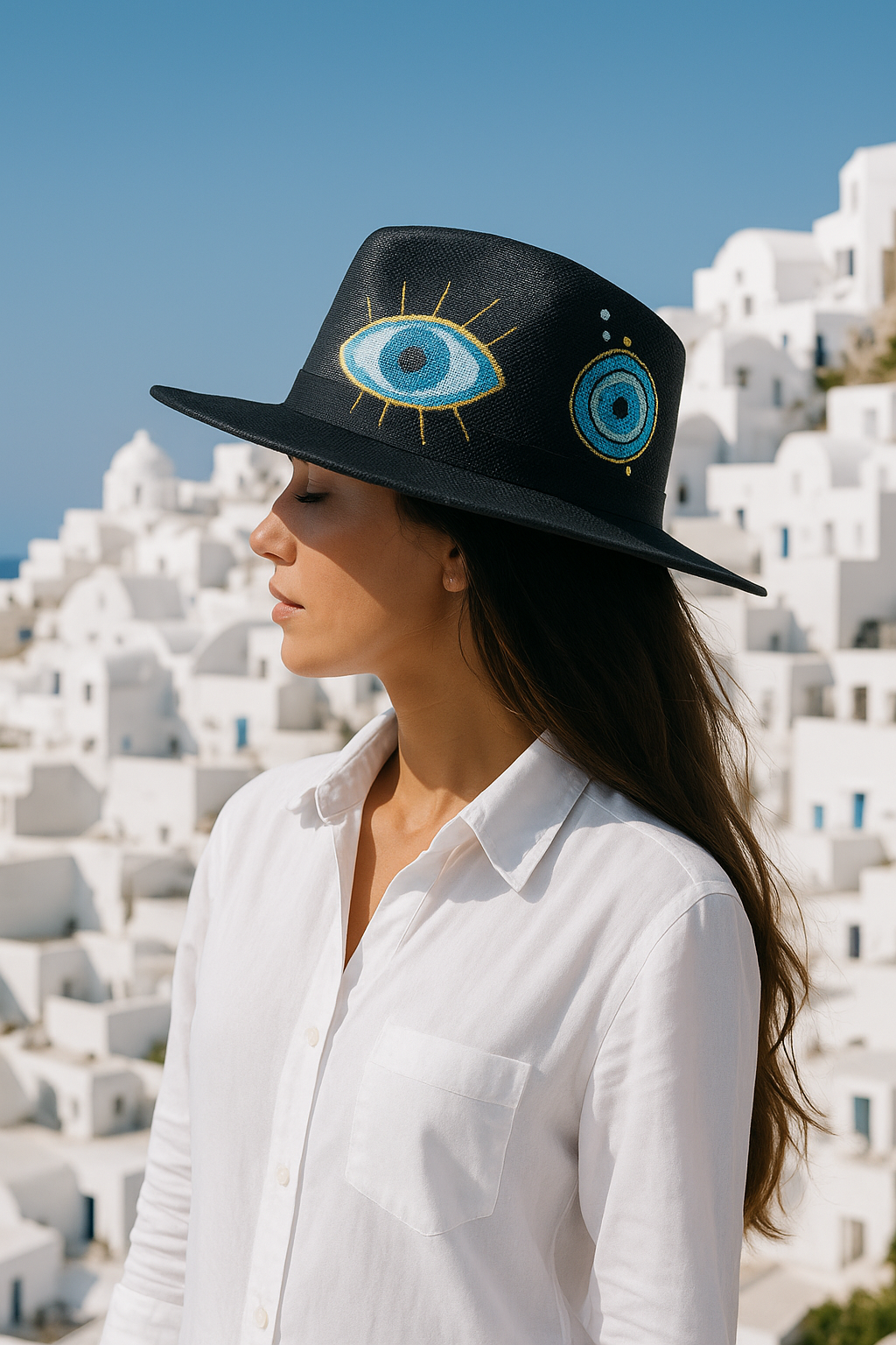 Black matia (eyes) hat