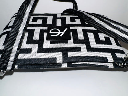 Selene Noir Crossbody Handbag Greek Key Ari Giorgio
