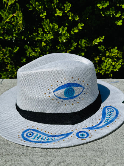 White mati (eye) hat