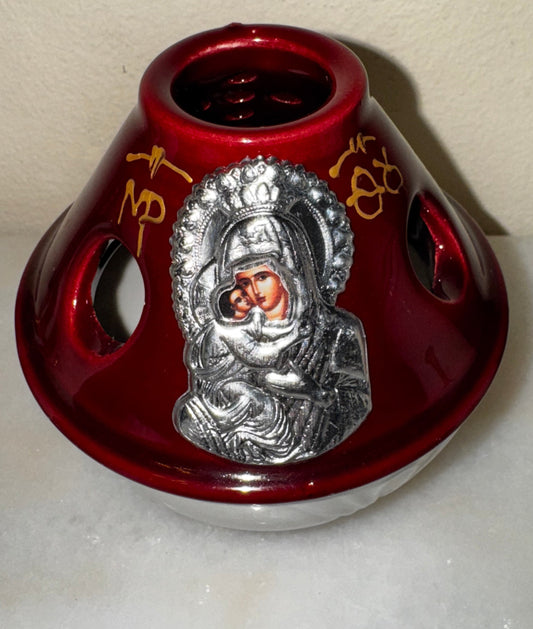 Panayia and Jesus kantili ( cherry on white)