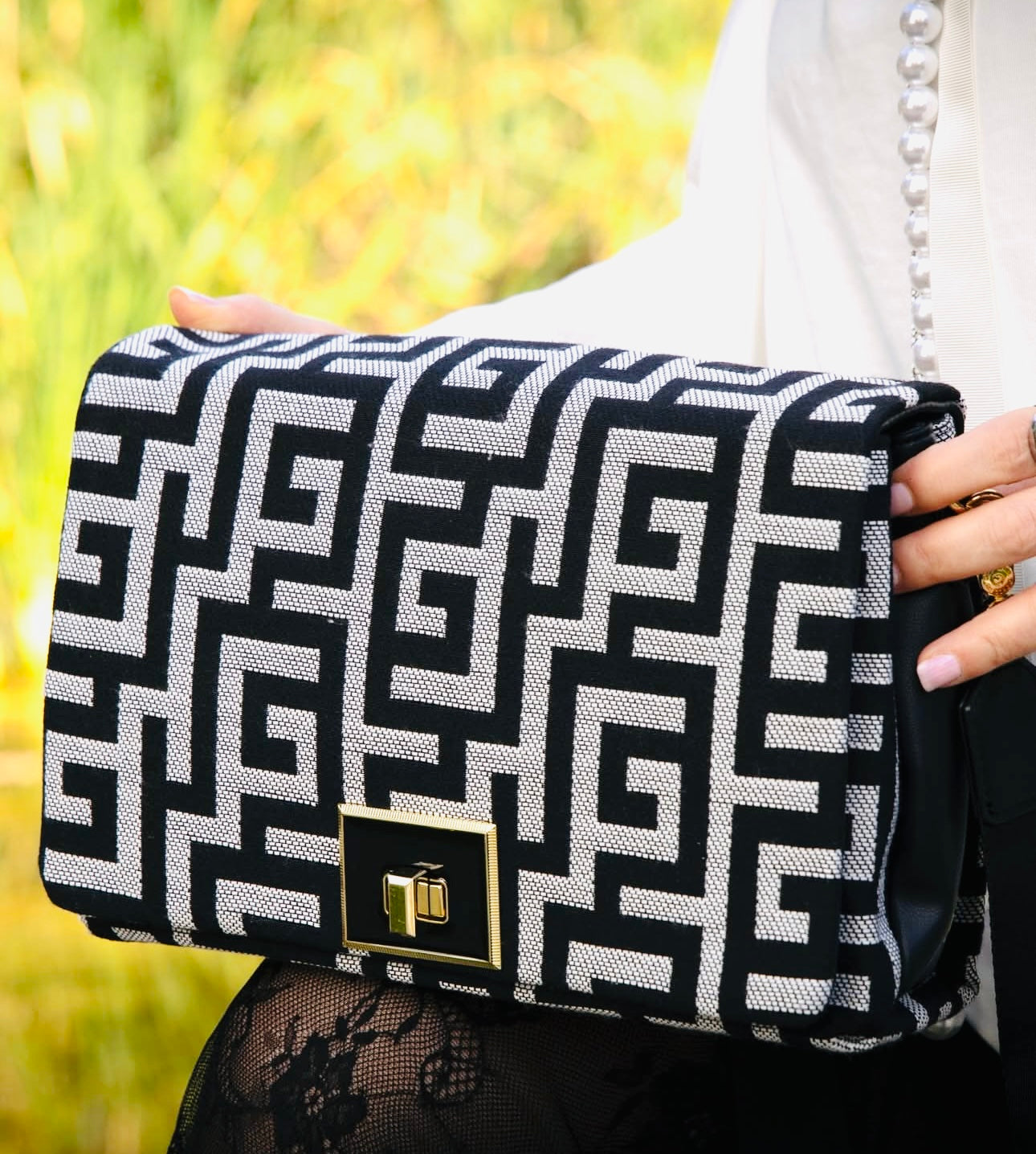 Helios Handbag Ari Giorgio Greek Key