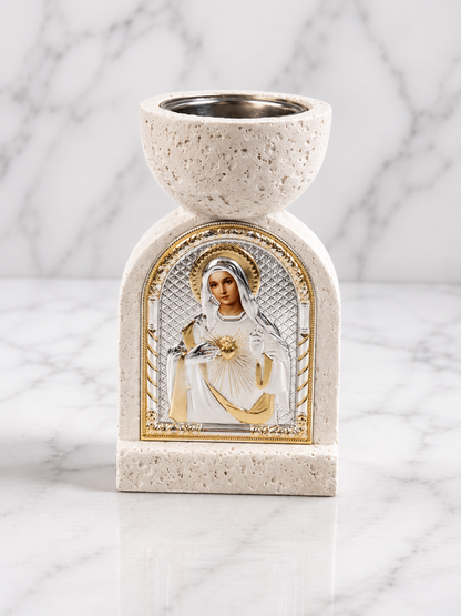 Mary Faith Charcoal Incense Burner / Tea Light Holder