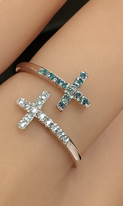 Cross necklace and Ring Set 925
