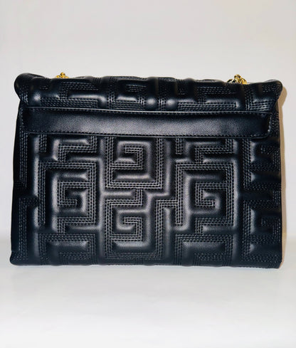 Dalia BLACK Greek key Handbag By Ari Giorgio Greece