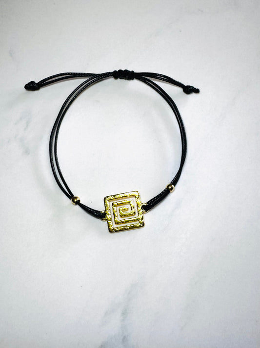Greek Key Corded Bracelet