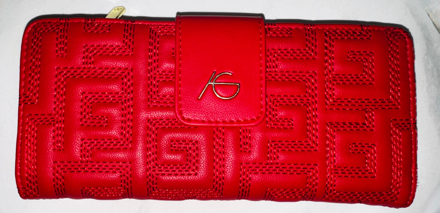 Red Ari Giorgio 3D Greek Key wallet