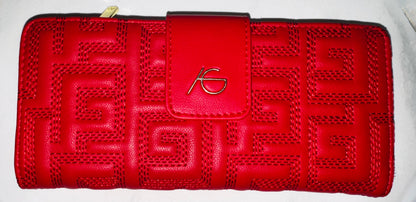 Red Ari Giorgio 3D Greek Key wallet
