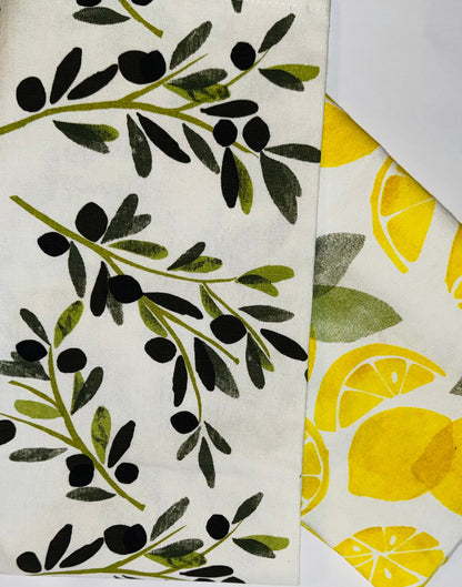 Olive  & Lemon Tea Towel Set
