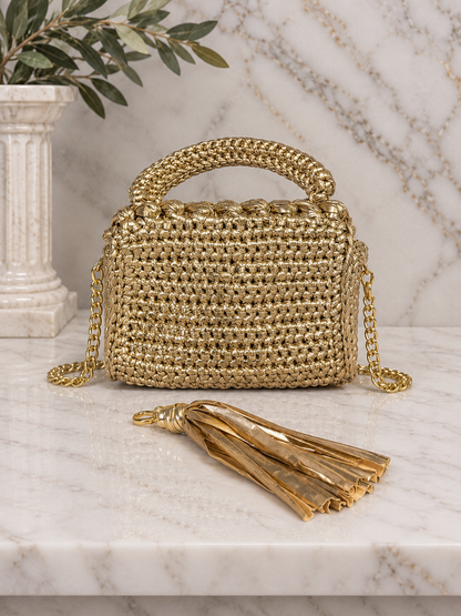 The NYX CHAMPAGNE GOLD Napa Handmade Handbag