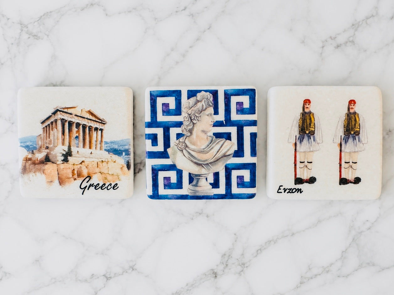 Thassos Marble Magnet Gift Set - Made in Greece