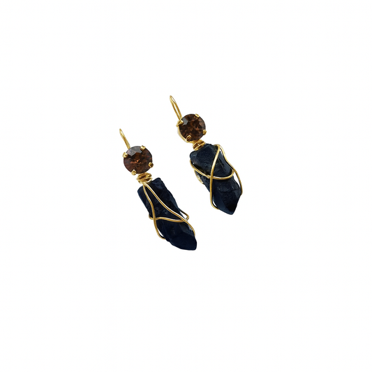 Geodes Black & Gold Earrings