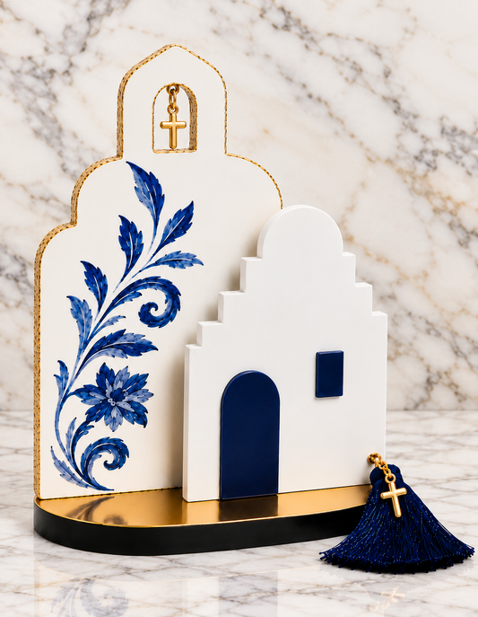 Greek Church Santorini– Blue & Gold