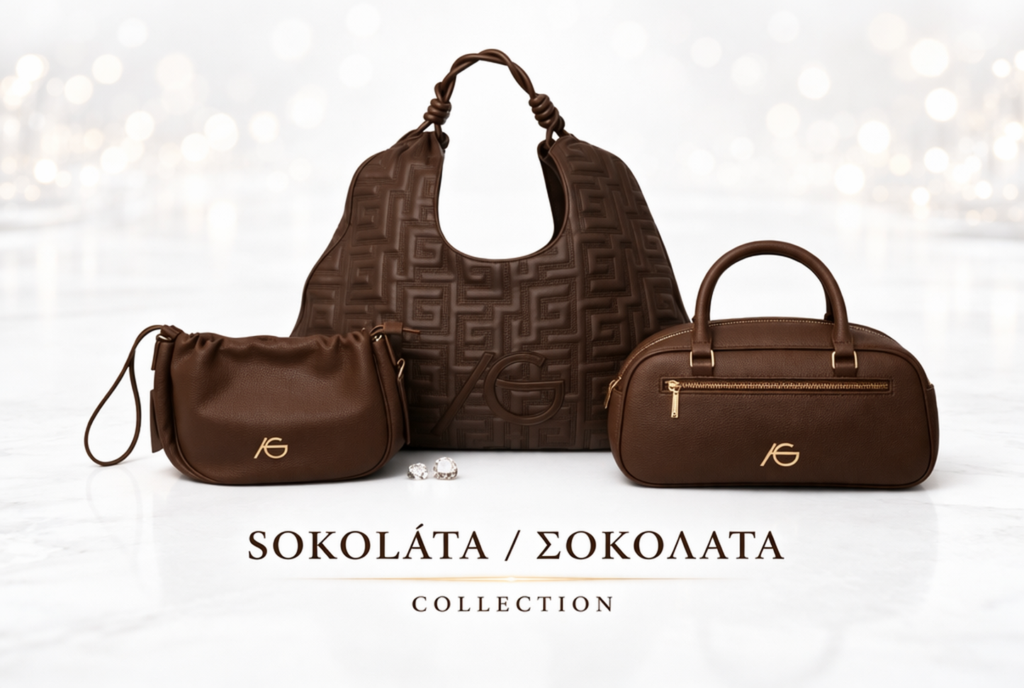 Greca Chocolate 3D Large Tote Ari Giorgio Sokolata Collection