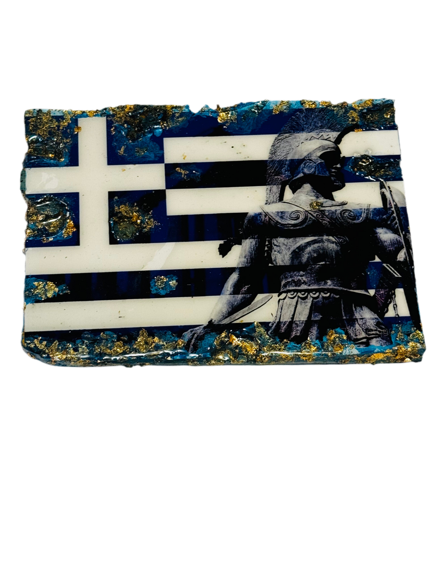 Spartan Greek Flag Art Plaque