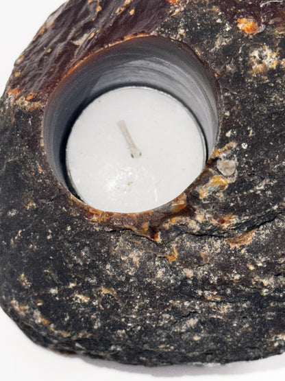 Solid Agate Stone Icon + Candle Holder