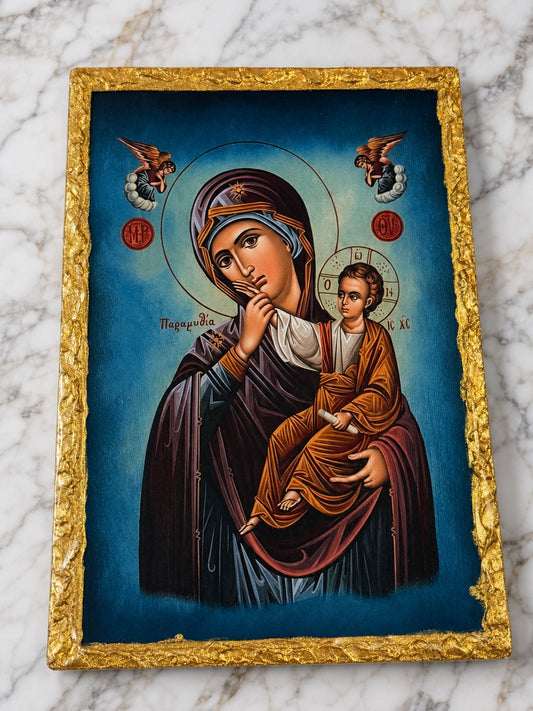 Virgin Mary Paramythia Handmade Wooden Eikon