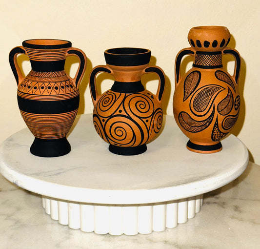 Clay miniature vases