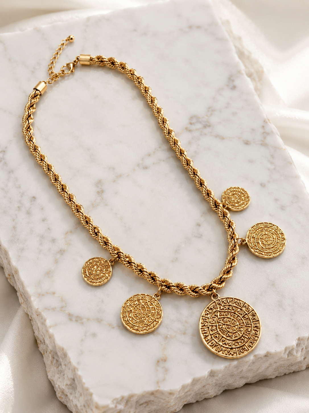 Minoan Coin Statement Necklace – Gold