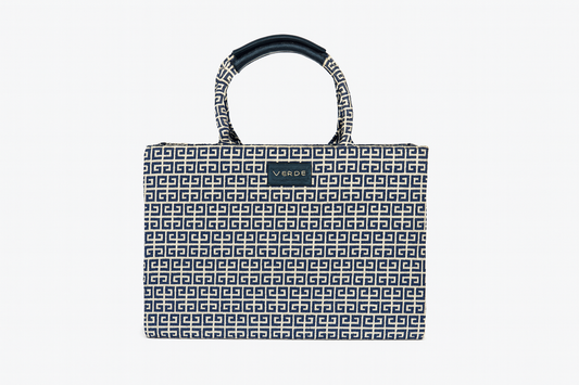 Navy Meander handbag Tote