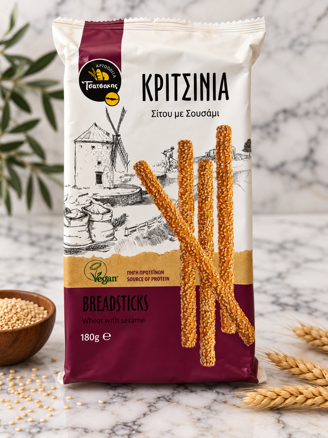 Greek Sesame Breadsticks Κριτσίνια – 180g 🇬🇷