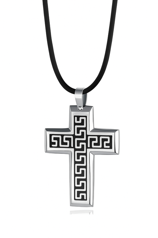 Mens Cross Pendant + Free Necklace
