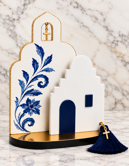 Greek Church Santorini– Blue & Gold