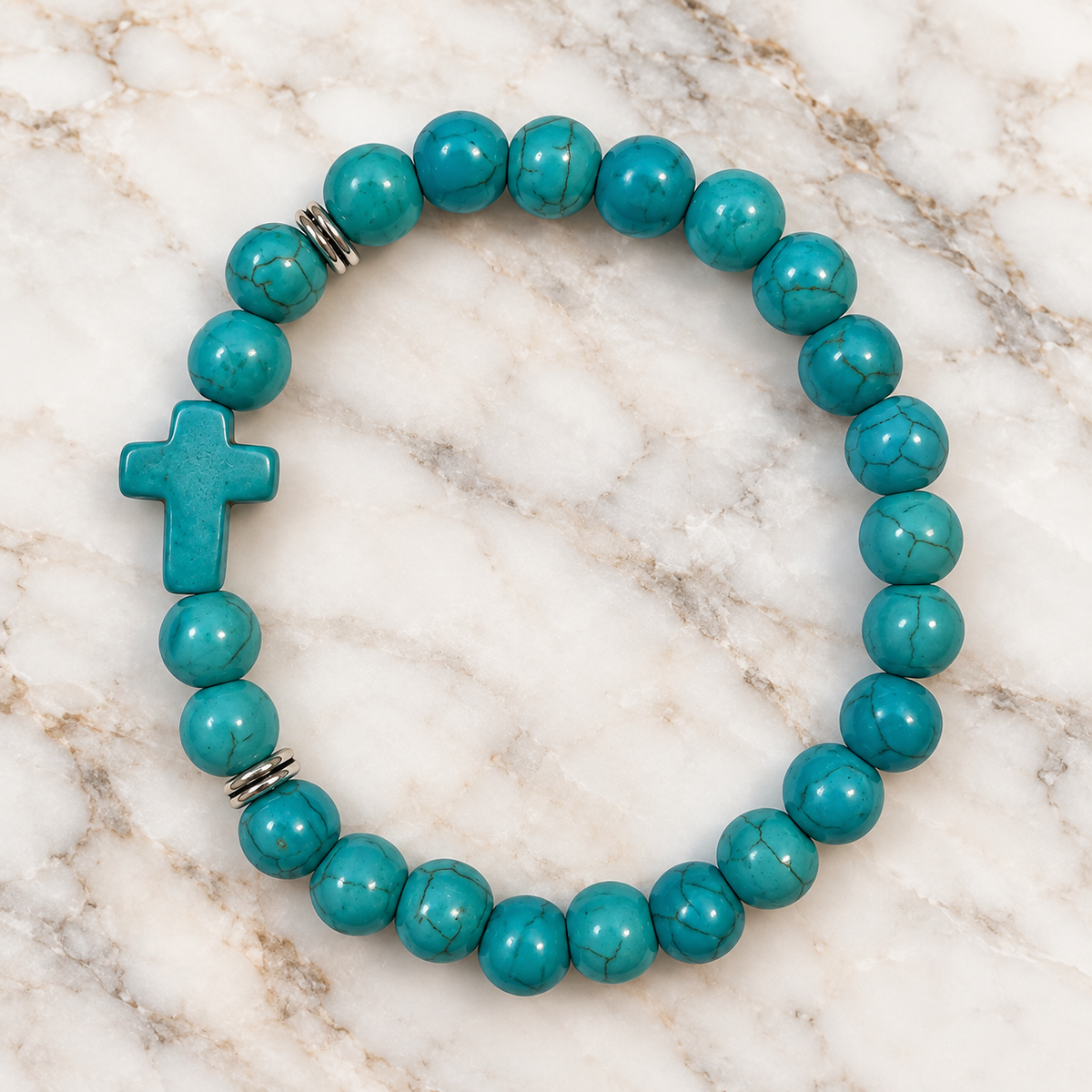 Turquoise Cross Bracelet unisex