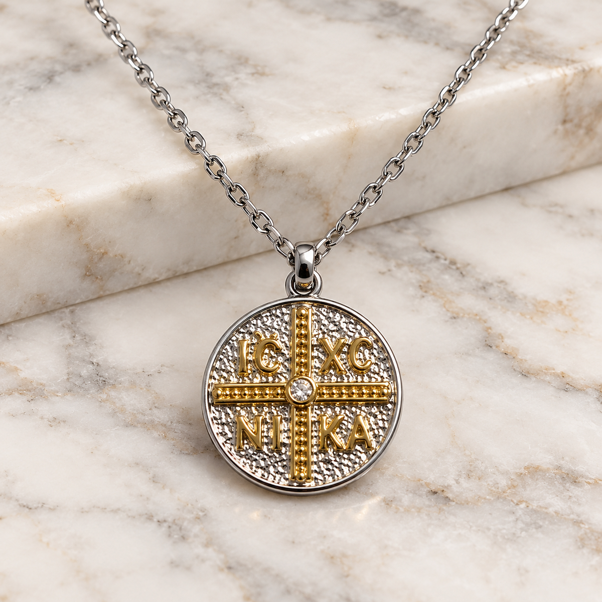 ICXC NIKA Double-Sided Stainless Steel Necklace