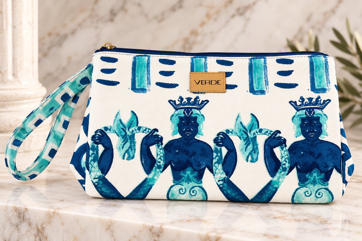 Aegean Blue Wristlet Bag – Made in Greece 🇬🇷